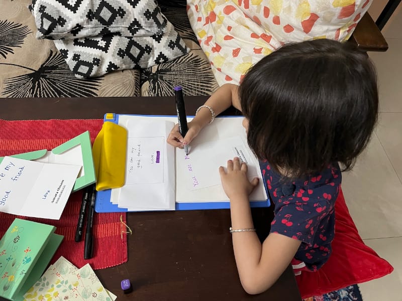 Amara wrote cards for her friends